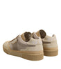 Dolce & Gabbana Beige Leather Low Top Lace Up Sneakers Shoes