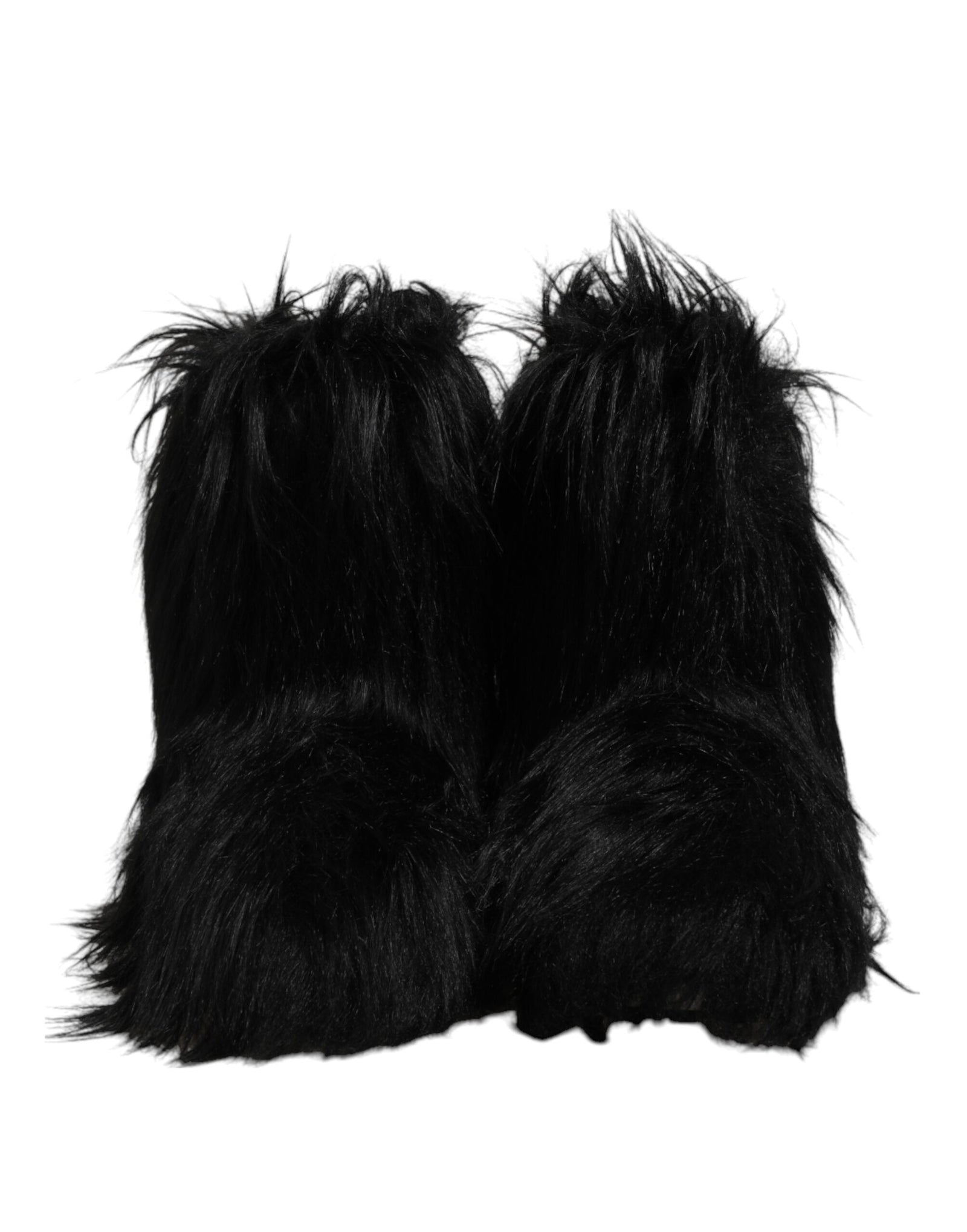 Bottes mi-mollet en fausse fourrure noire Dolce &amp; Gabbana
