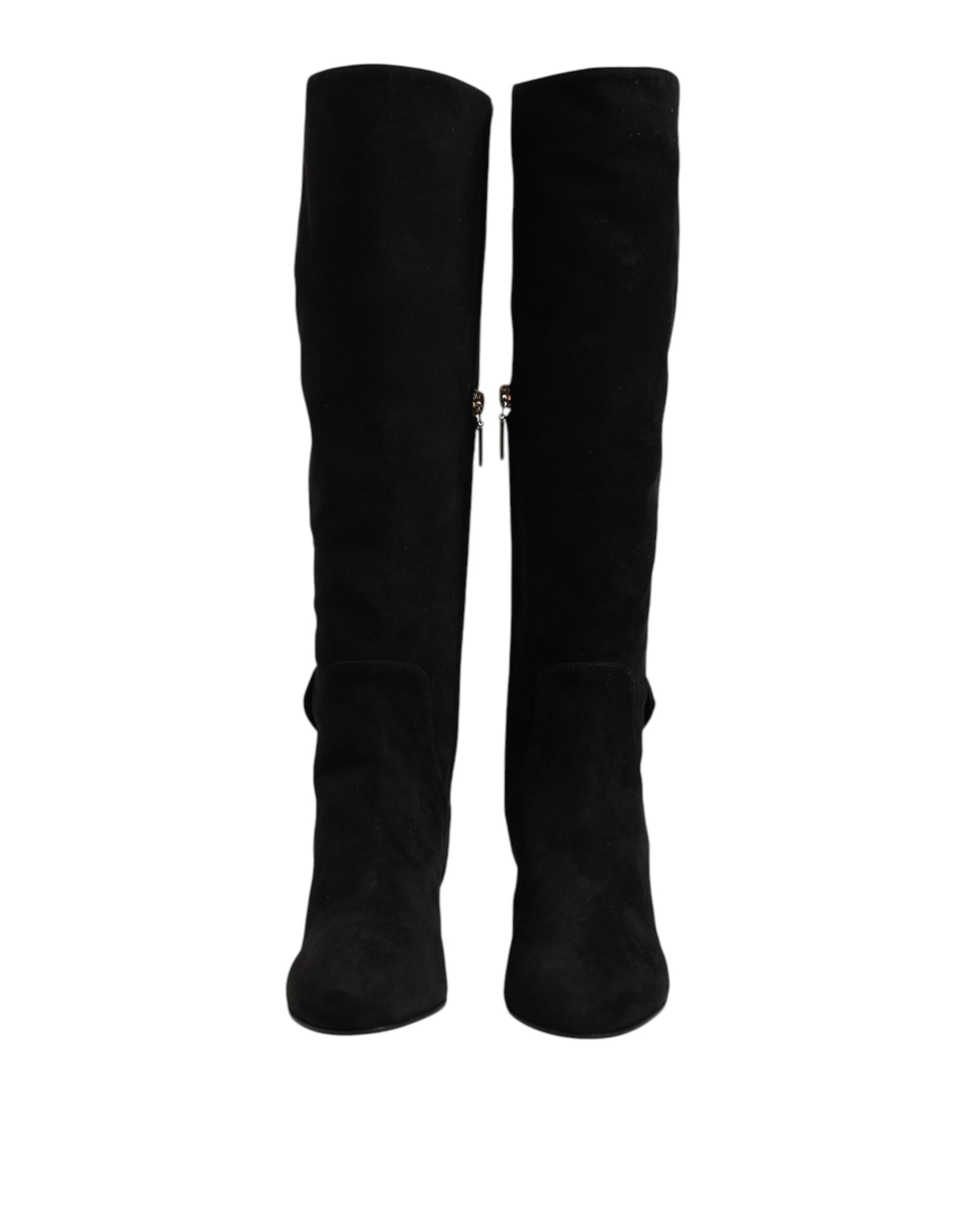 Dolce &amp; Gabbana Black Suede Leather Knee High Boots Shoes