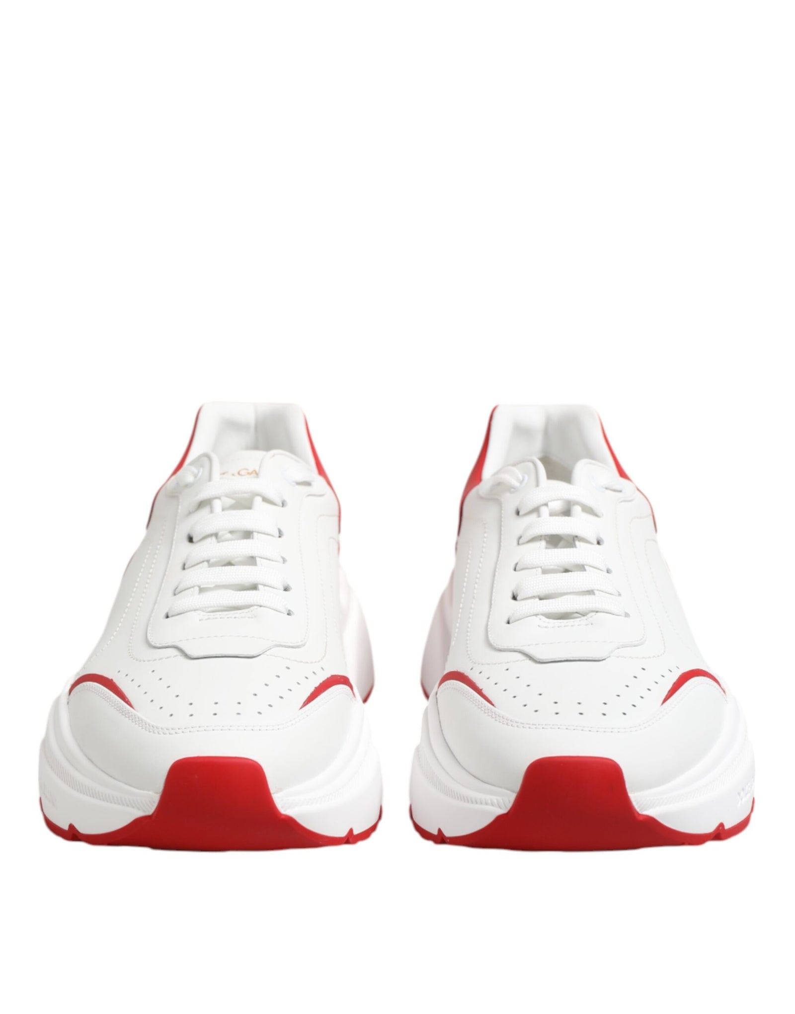 Dolce & Gabbana White Red DAYMASTER Leather Sneakers Shoes