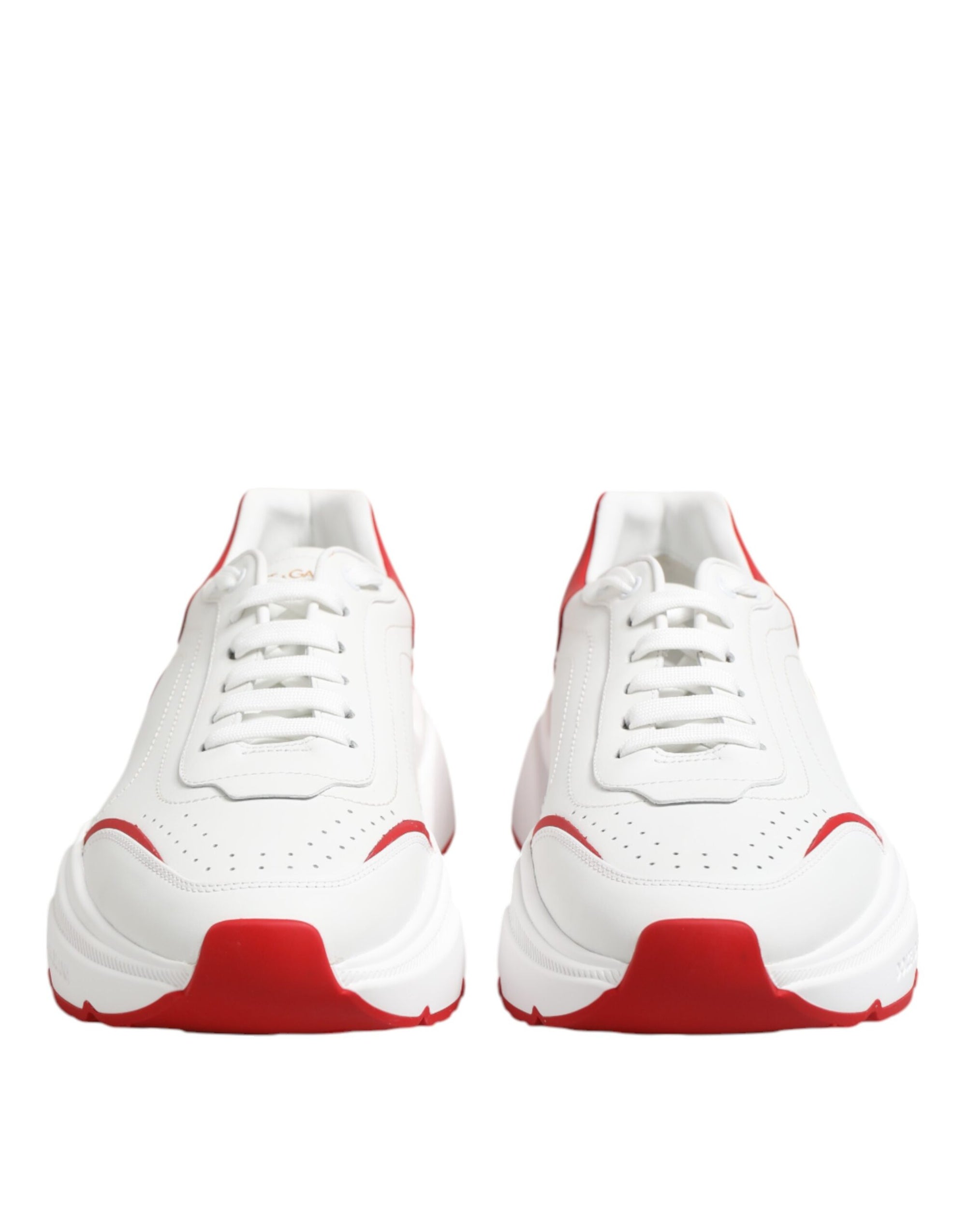 Baskets en cuir blanc et rouge Dolce &amp; Gabbana DAYMASTER