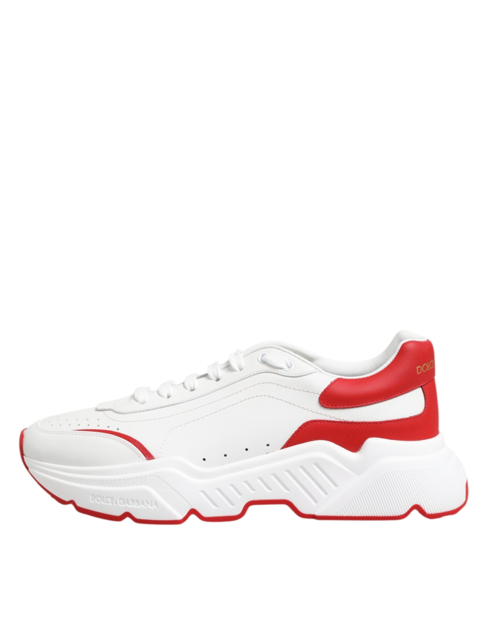 Baskets en cuir blanc et rouge Dolce &amp; Gabbana DAYMASTER
