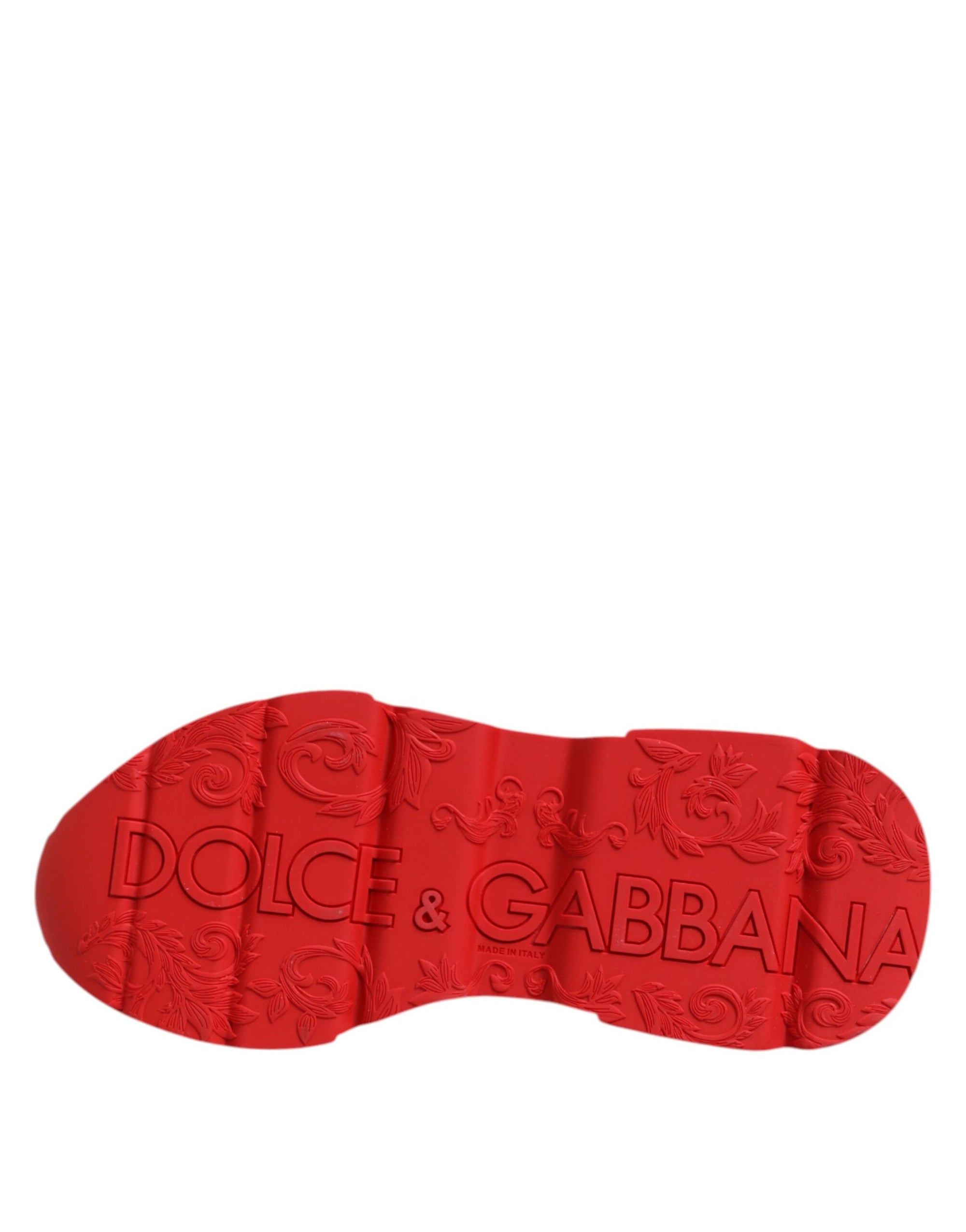Baskets en cuir blanc et rouge Dolce &amp; Gabbana DAYMASTER