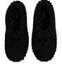 Dolce & Gabbana Black Wool Slip On Flats Ballerina Shoes