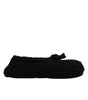 Dolce & Gabbana Black Wool Slip On Flats Ballerina Shoes