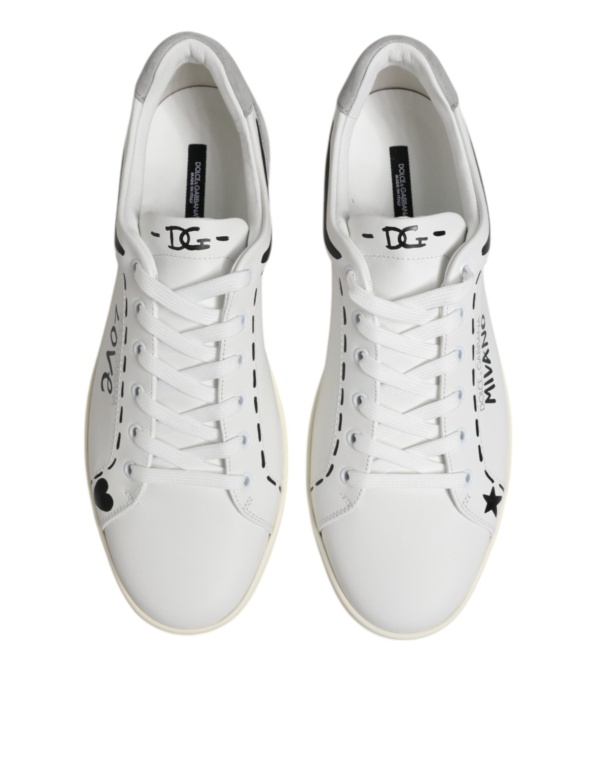 Baskets basses Dolce &amp; Gabbana en cuir blanc Milano