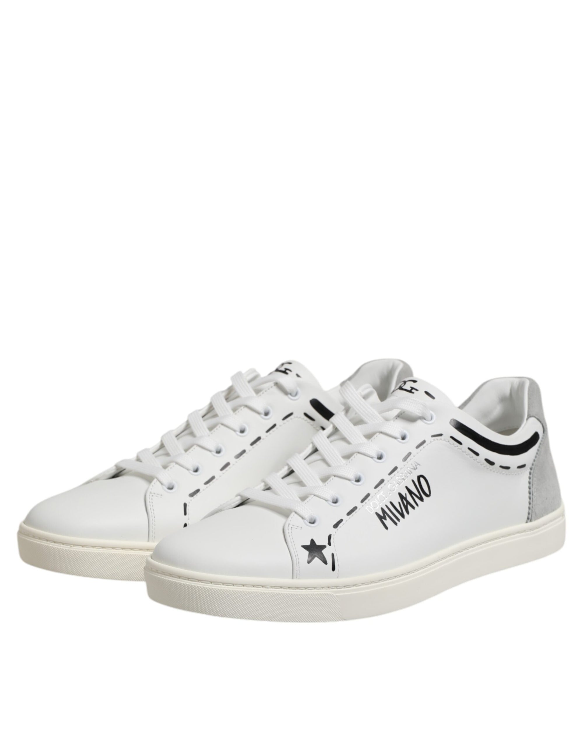 Baskets basses Dolce &amp; Gabbana en cuir blanc Milano