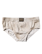 Dolce & Gabbana Gray Cotton Stretch Regular Men Brief Underwear