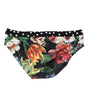 Dolce & Gabbana Black Floral Logo Beachwear Men Brief Swimwear