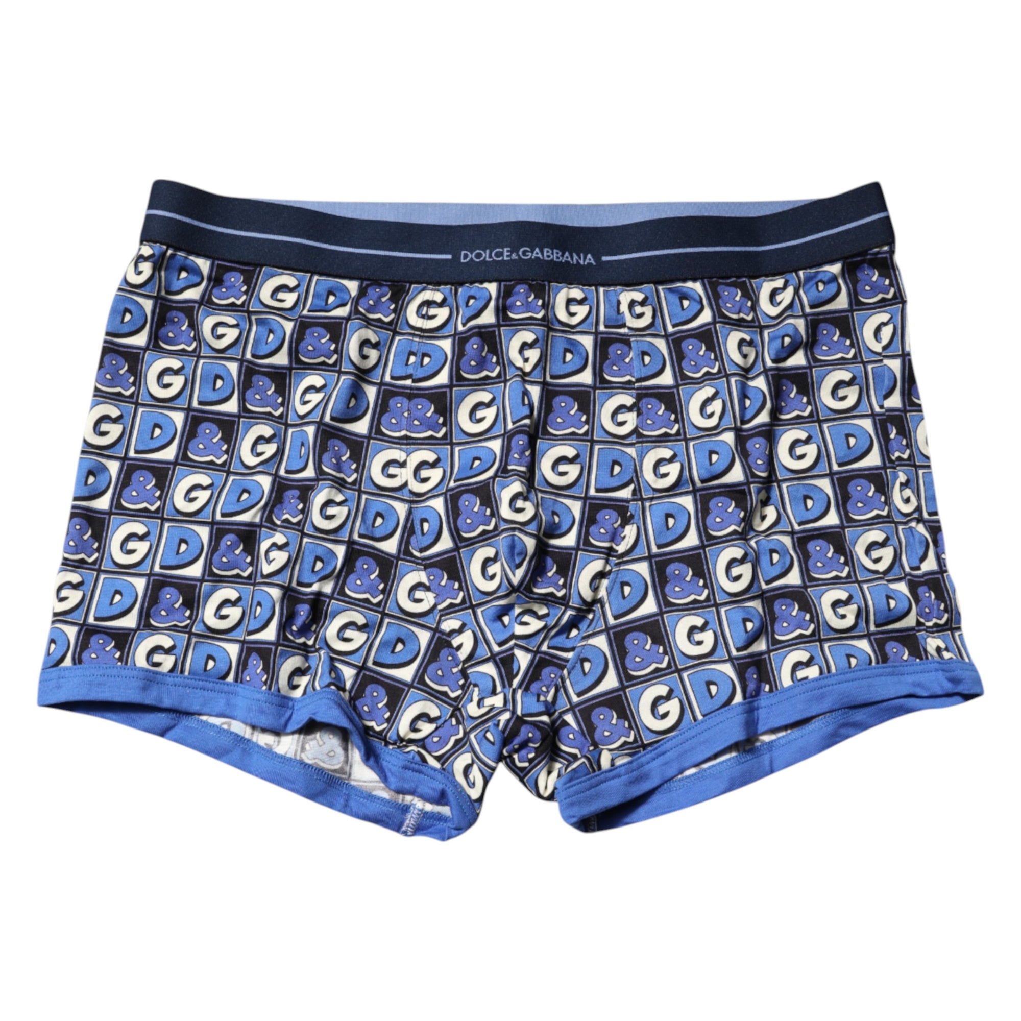 Boxer classique Dolce &amp; Gabbana en coton bleu avec logo imprimé