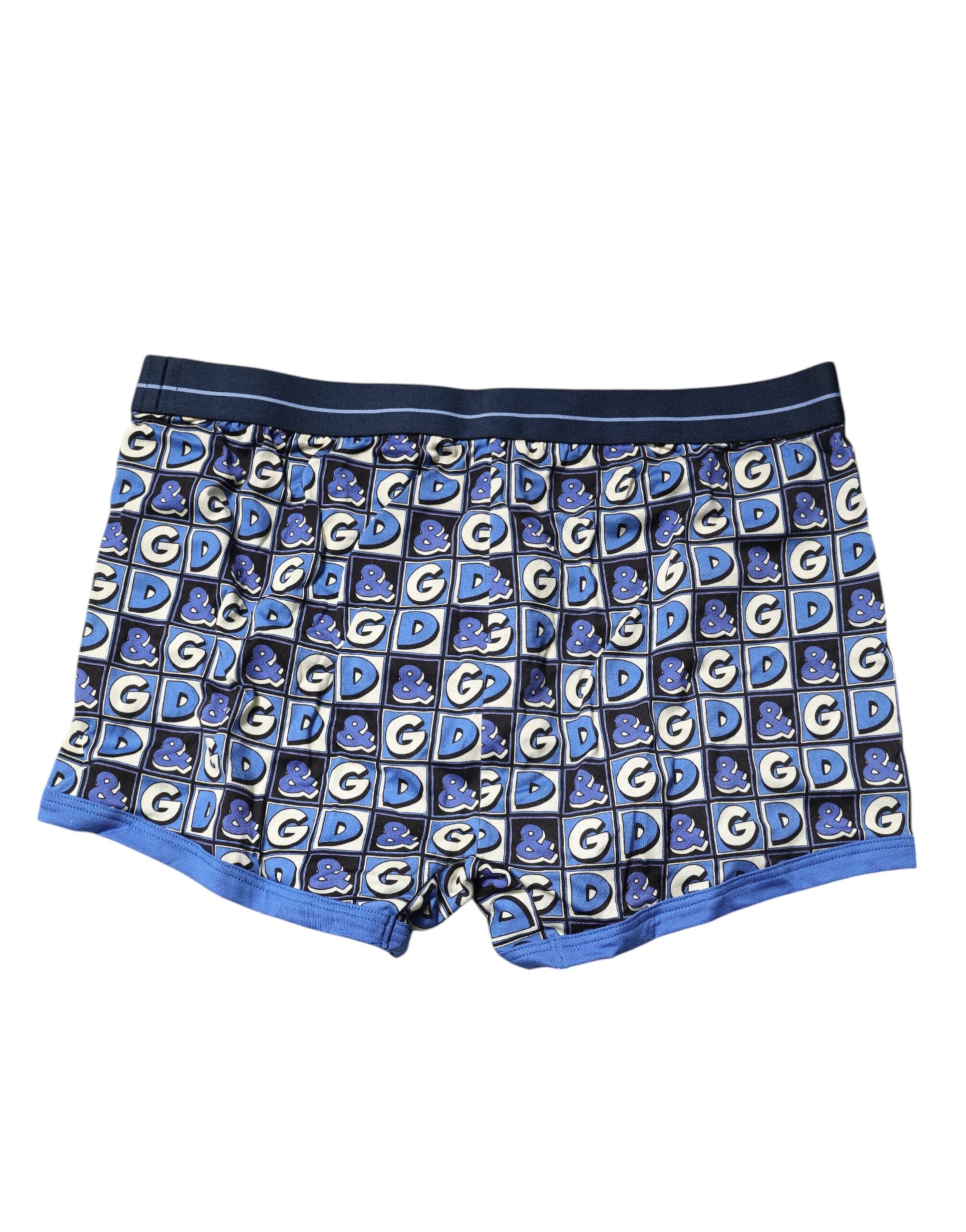 Boxer classique Dolce &amp; Gabbana en coton bleu avec logo imprimé