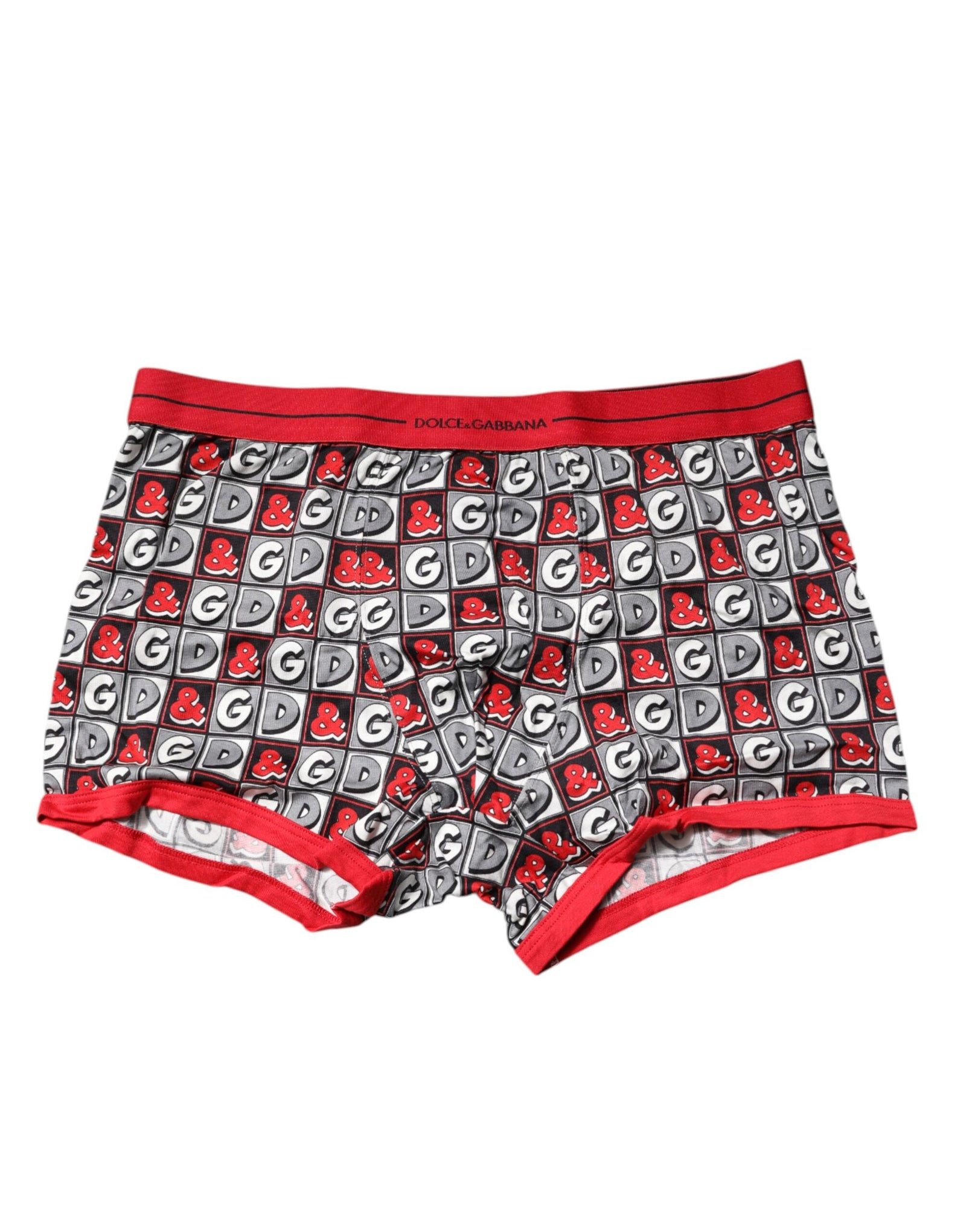 Boxer classique en coton rouge Dolce &amp; Gabbana avec logo imprimé