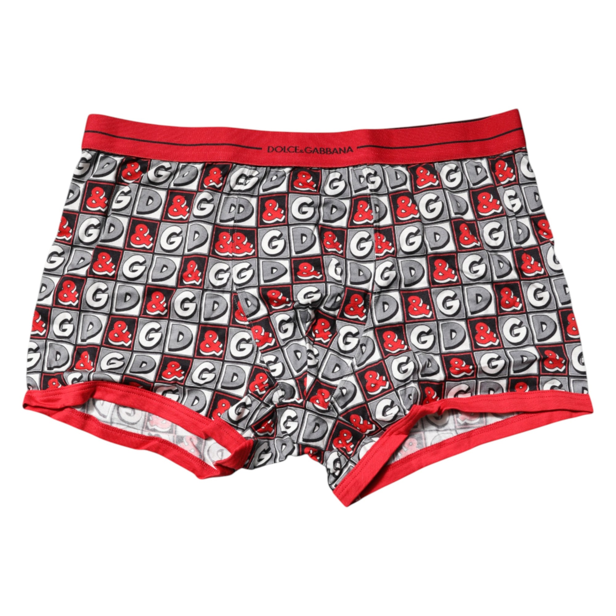 Boxer classique en coton rouge Dolce &amp; Gabbana avec logo imprimé