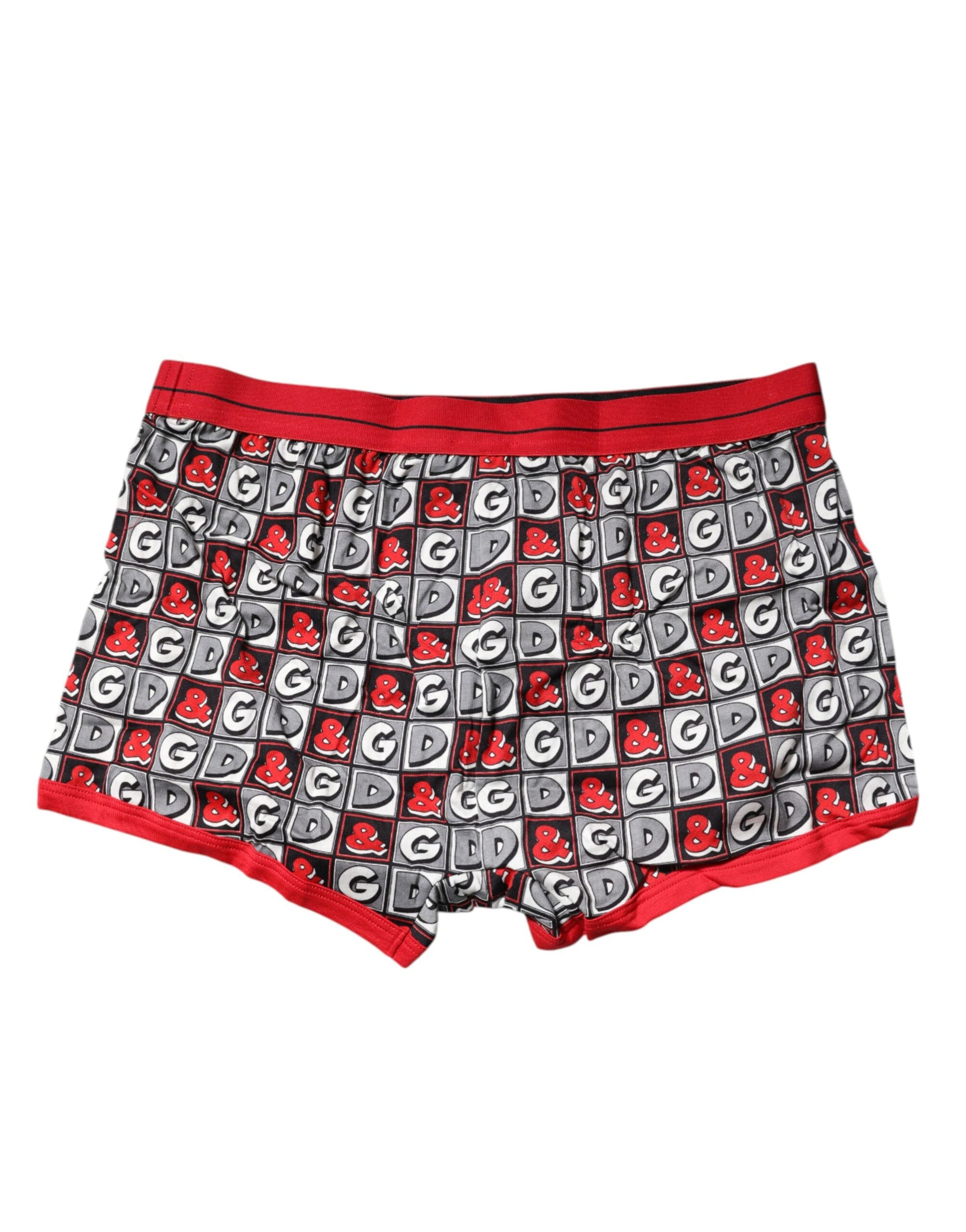 Boxer classique en coton rouge Dolce &amp; Gabbana avec logo imprimé