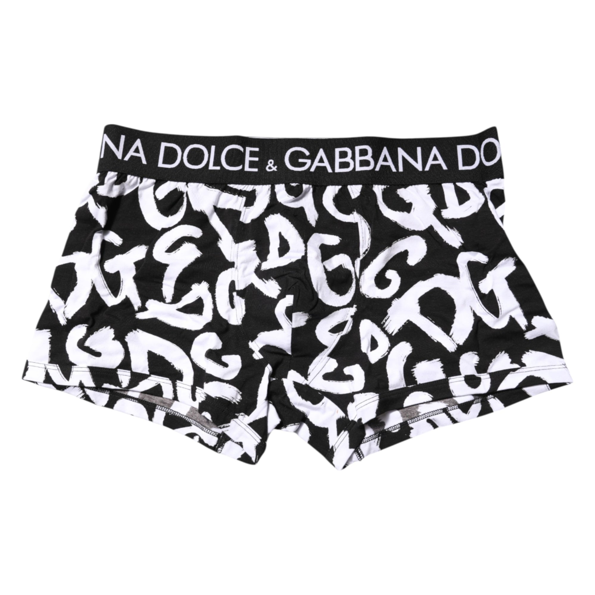 Boxer classique Dolce &amp; Gabbana à imprimé logo noir et blanc