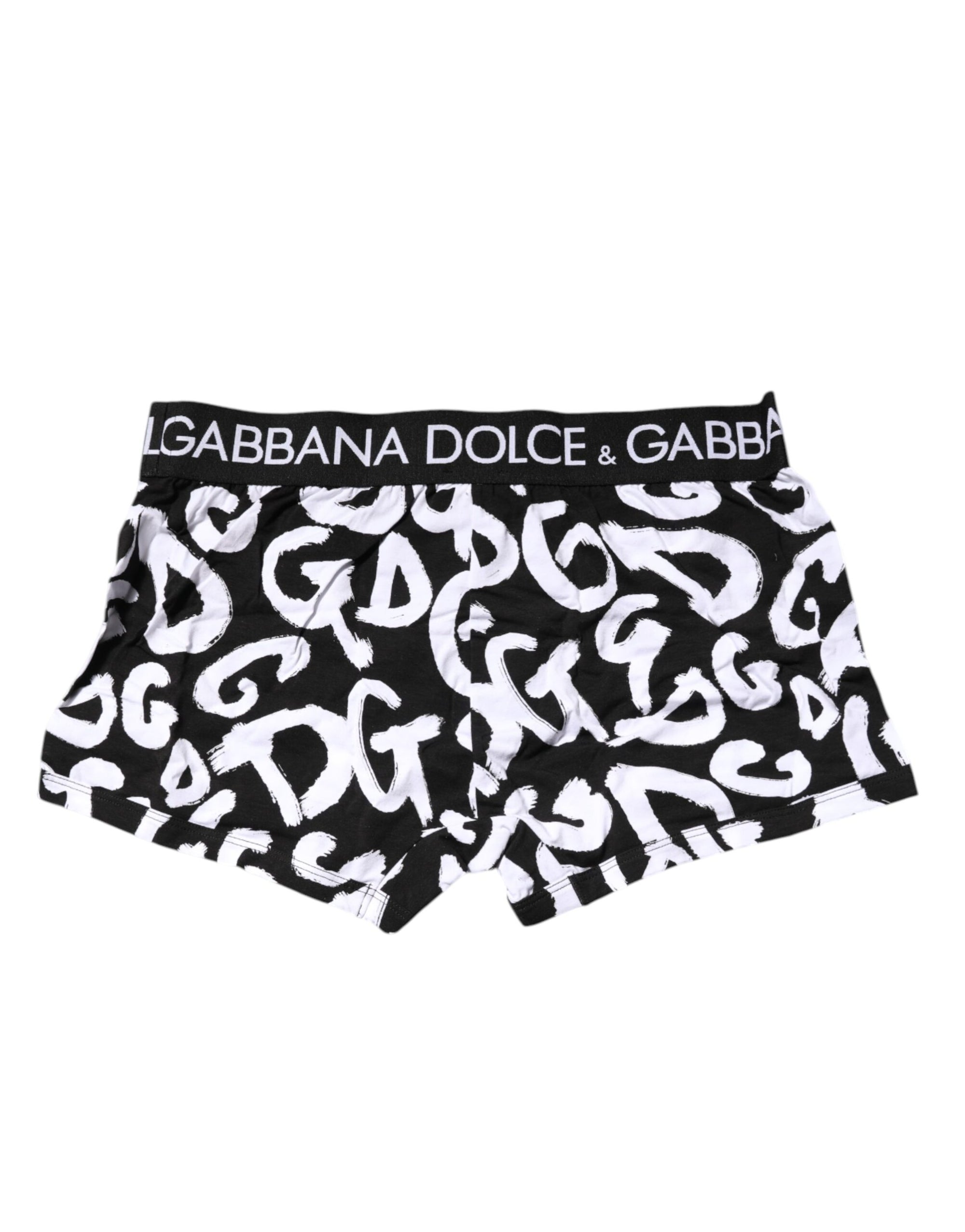 Boxer classique Dolce &amp; Gabbana à imprimé logo noir et blanc