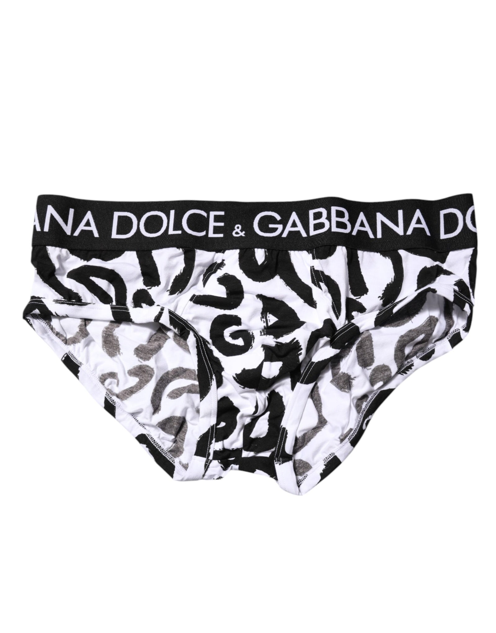 Sous-vêtement classique Dolce &amp; Gabbana à imprimé logo noir et blanc