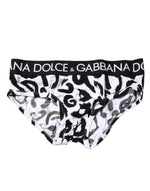 Sous-vêtement classique Dolce &amp; Gabbana à imprimé logo noir et blanc