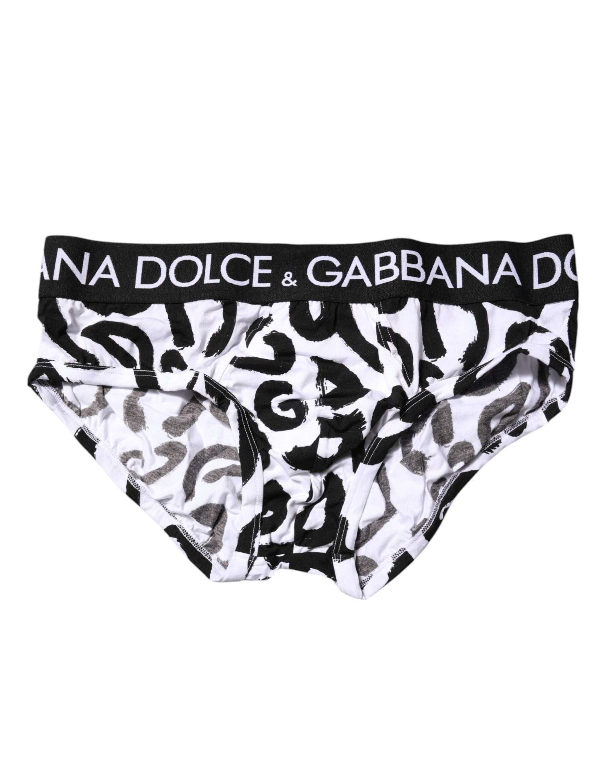 Sous-vêtement classique Dolce &amp; Gabbana à imprimé logo noir et blanc