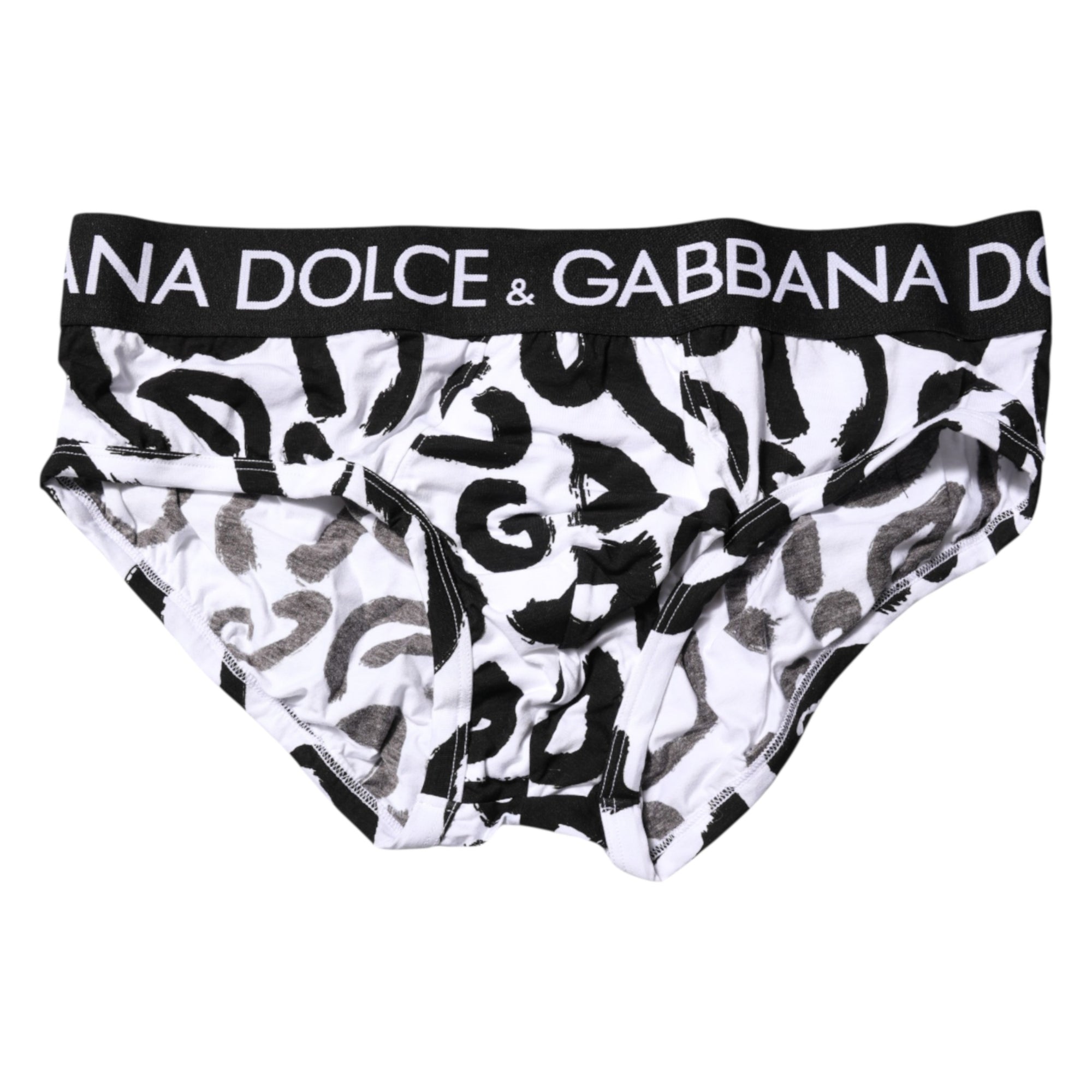 Sous-vêtement classique Dolce &amp; Gabbana à imprimé logo noir et blanc