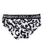 Sous-vêtement classique Dolce &amp; Gabbana à imprimé logo noir et blanc