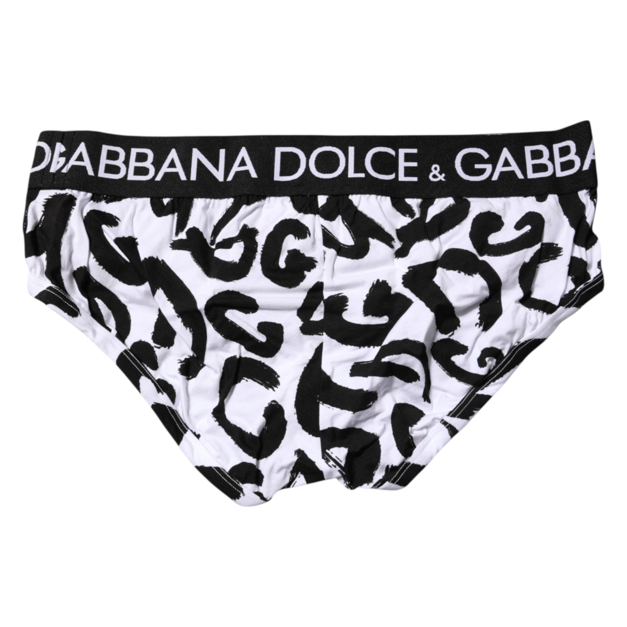 Sous-vêtement classique Dolce &amp; Gabbana à imprimé logo noir et blanc