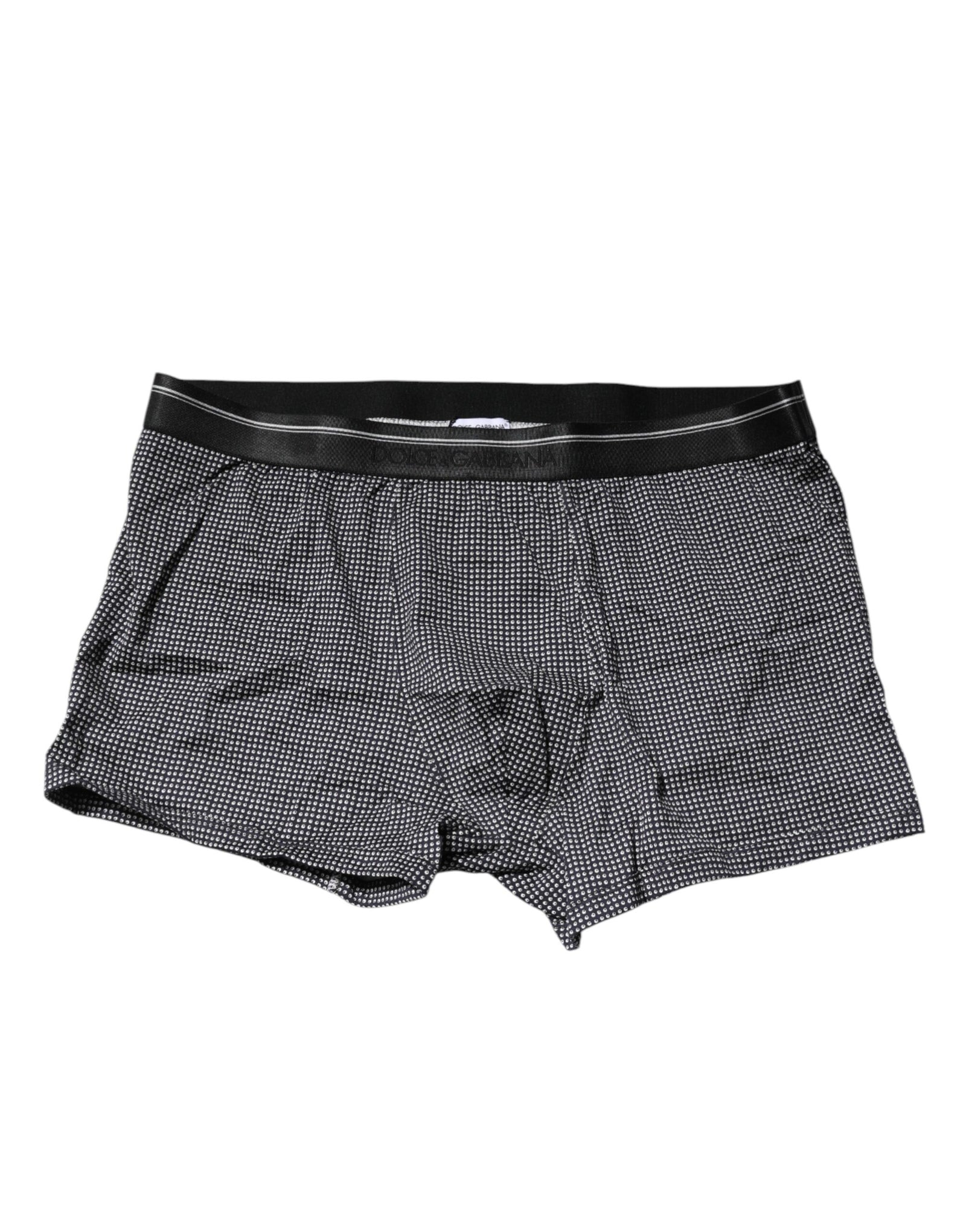 Boxer court en coton imprimé gris Dolce &amp; Gabbana