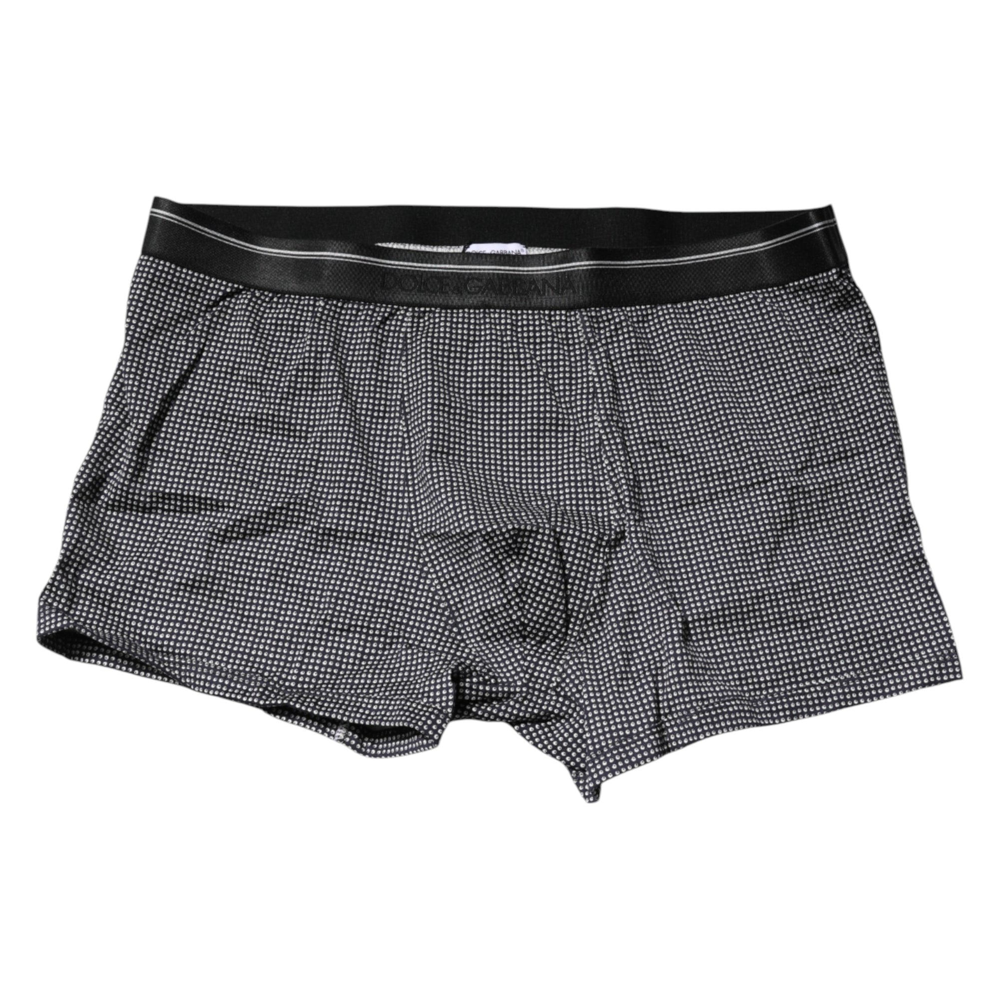 Boxer court en coton imprimé gris Dolce &amp; Gabbana