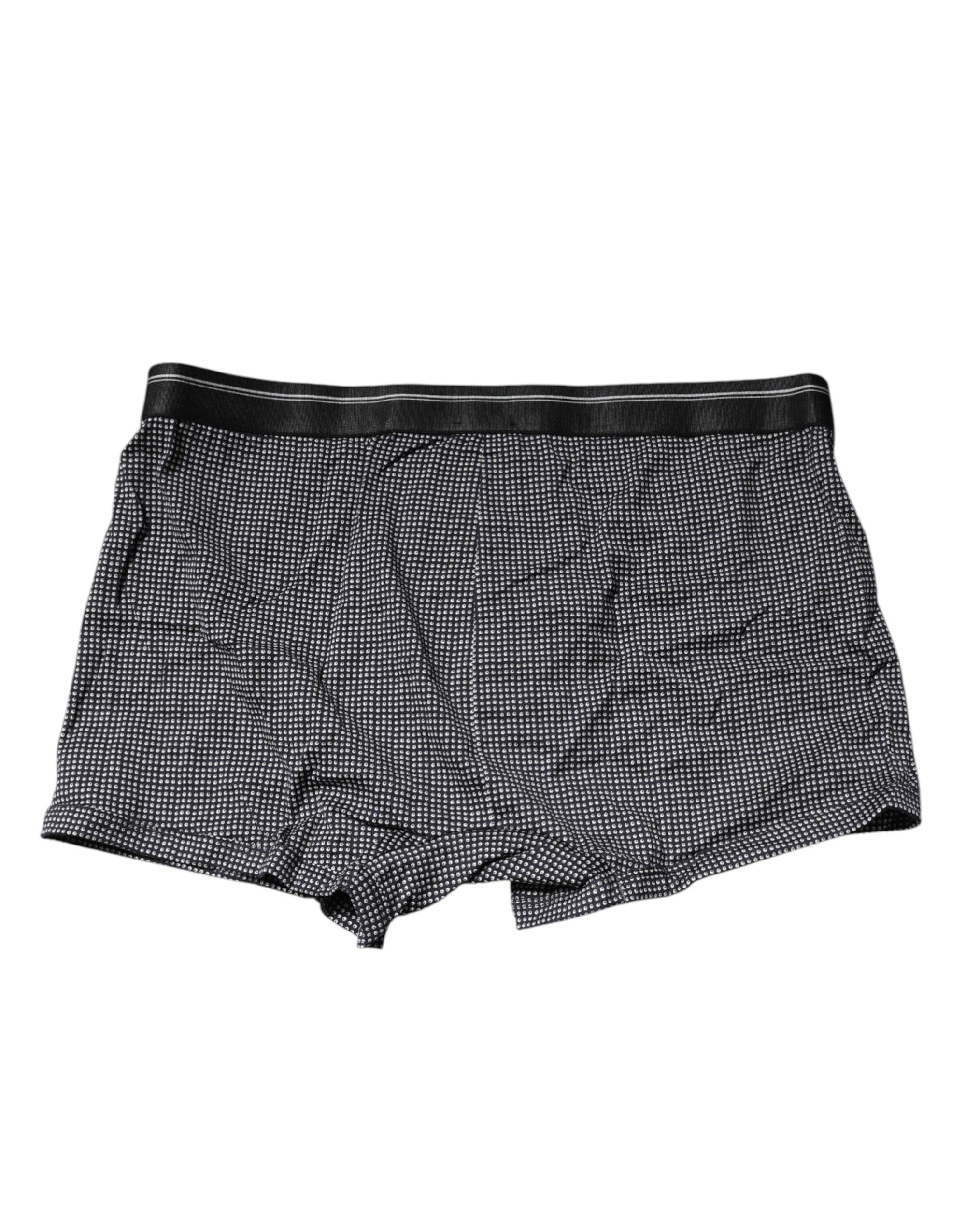 Boxer court en coton imprimé gris Dolce &amp; Gabbana