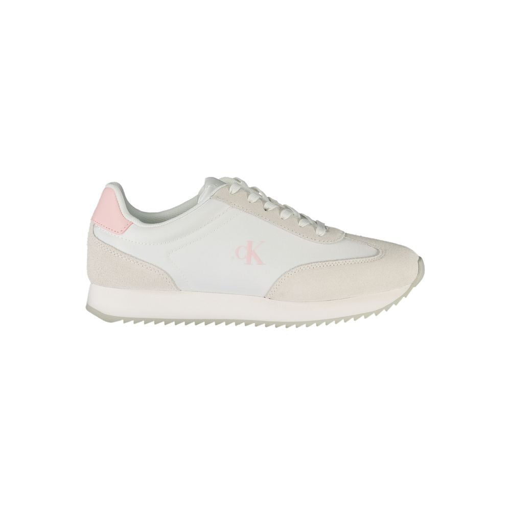 Baskets Calvin Klein en cuir blanc pour femme