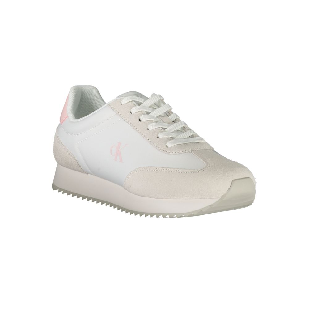 Baskets Calvin Klein en cuir blanc pour femme