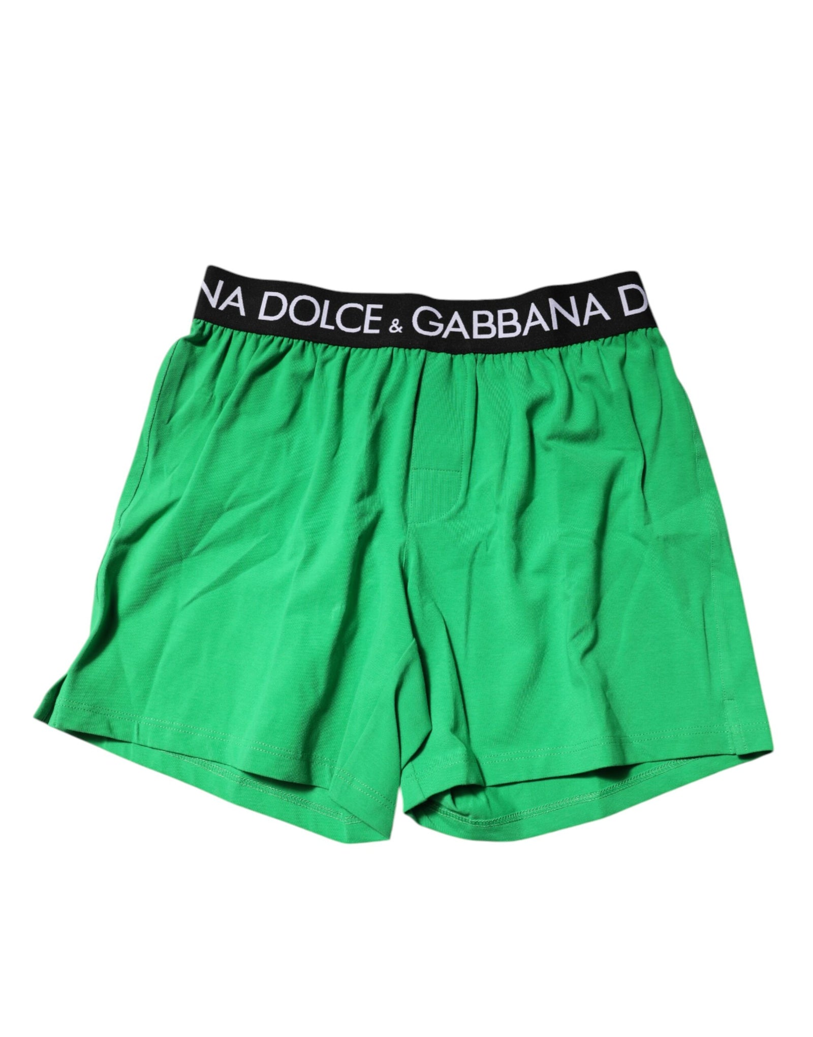 Boxer court en coton vert Dolce &amp; Gabbana