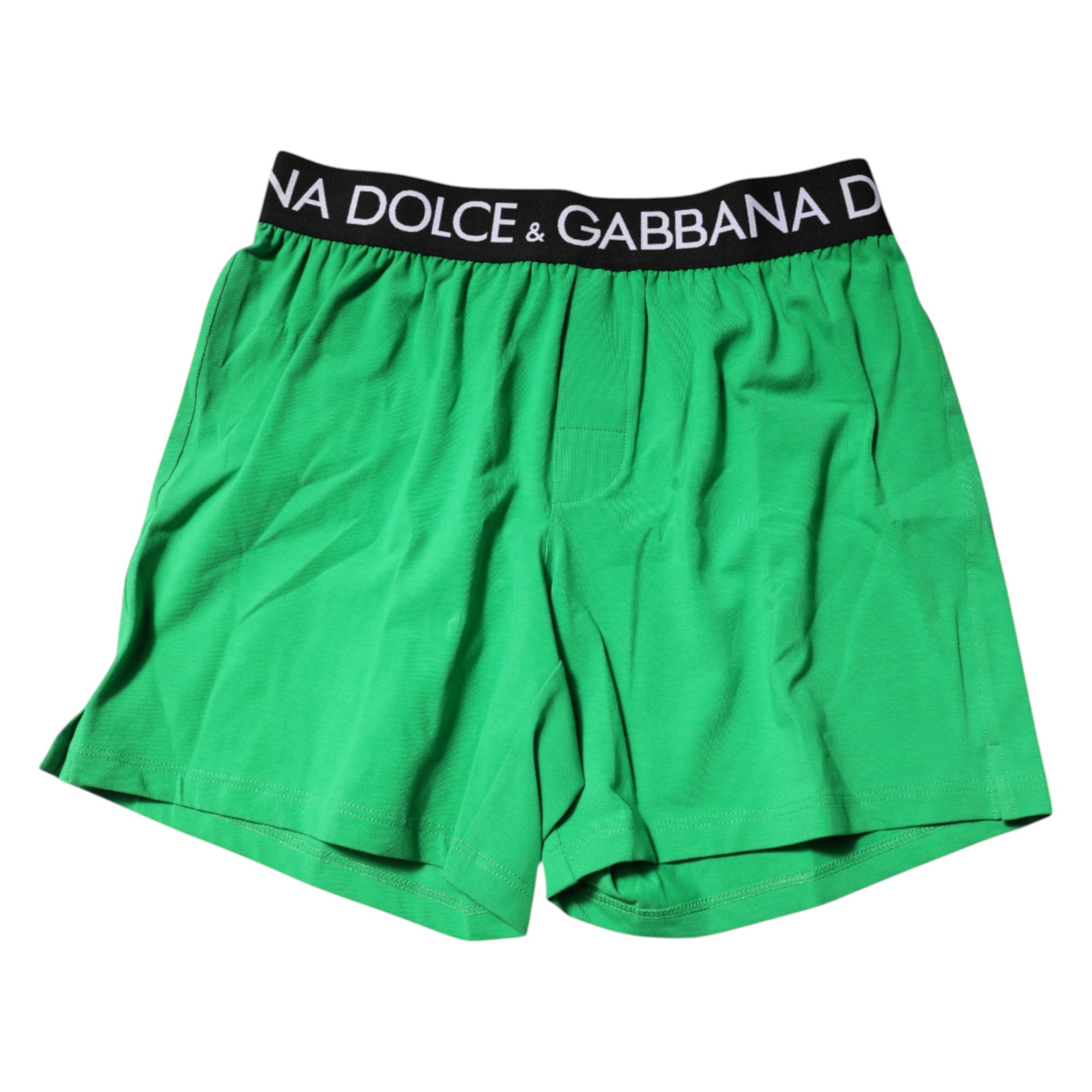 Boxer court en coton vert Dolce &amp; Gabbana