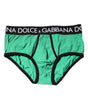 Sous-vêtement classique en coton stretch vert Dolce &amp; Gabbana