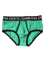 Sous-vêtement classique en coton stretch vert Dolce &amp; Gabbana