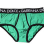 Sous-vêtement classique en coton stretch vert Dolce &amp; Gabbana