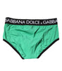Sous-vêtement classique en coton stretch vert Dolce &amp; Gabbana
