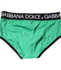 Sous-vêtement classique en coton stretch vert Dolce &amp; Gabbana
