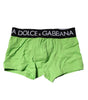 Boxer classique en coton vert Dolce &amp; Gabbana pour homme