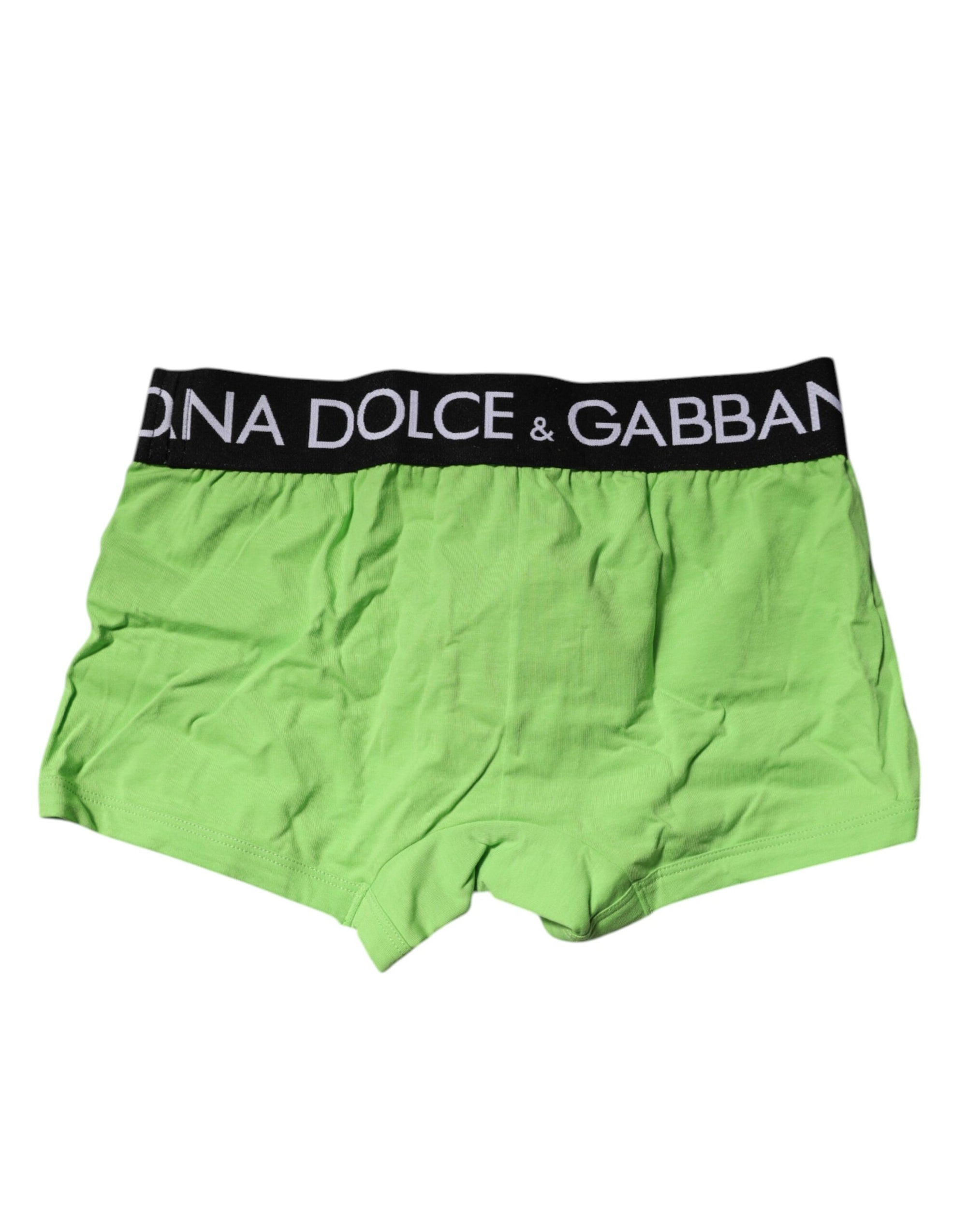 Boxer classique en coton vert Dolce &amp; Gabbana pour homme