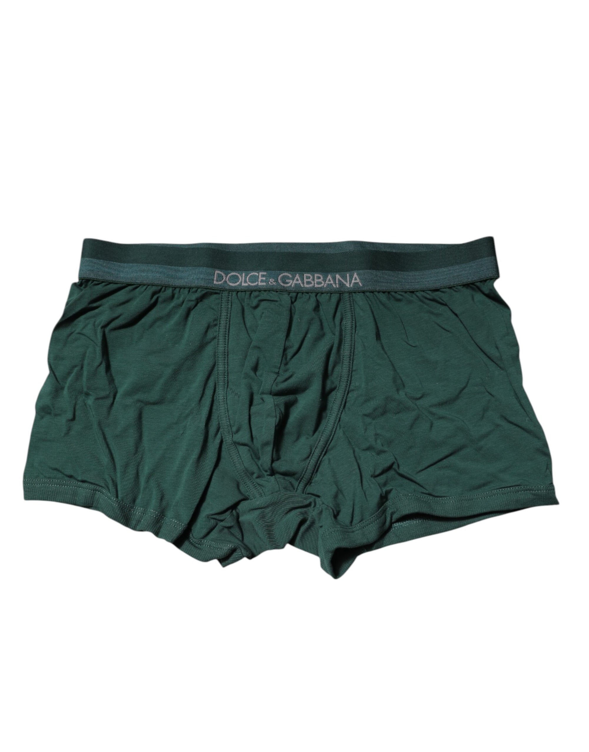 Boxer classique en coton vert Dolce &amp; Gabbana pour homme
