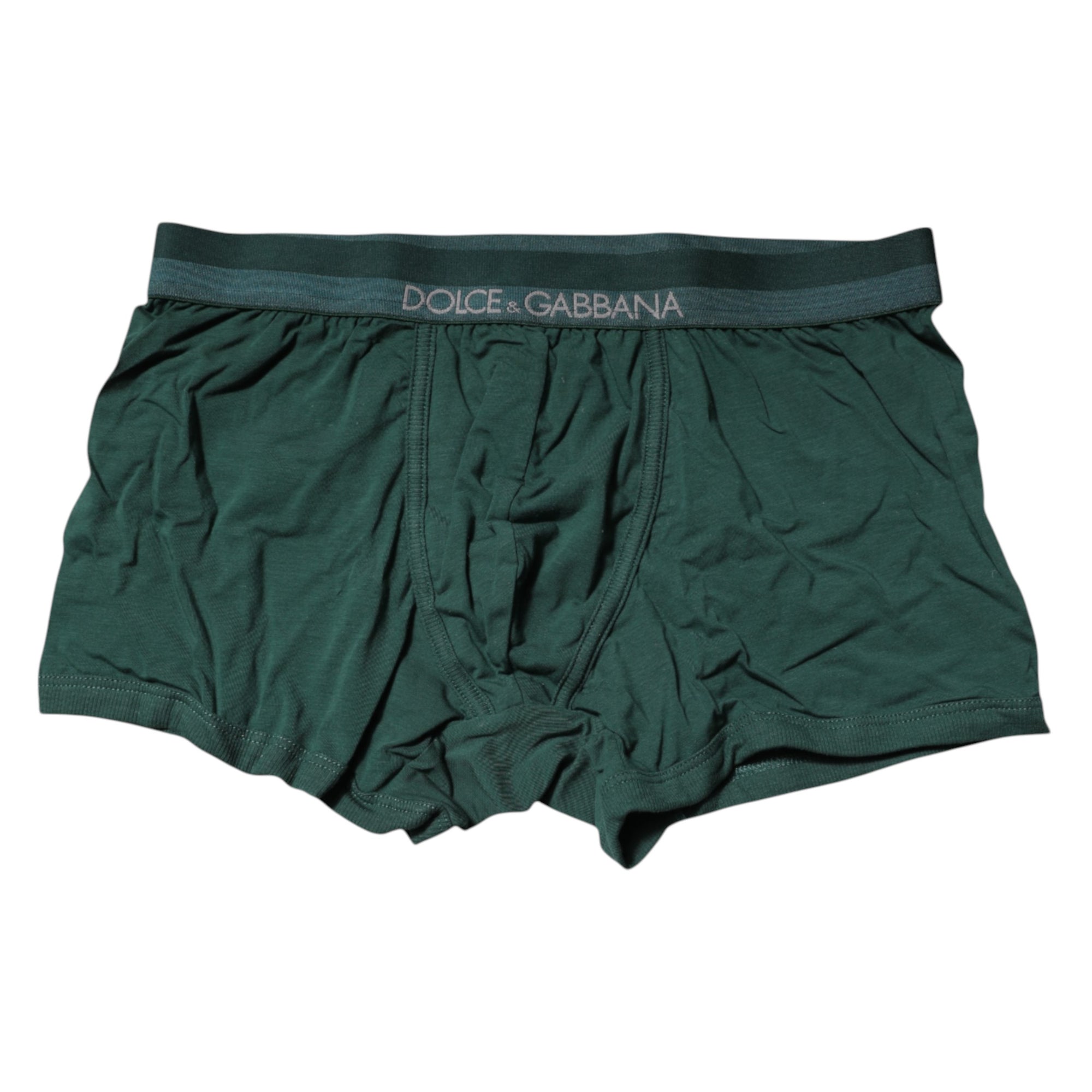 Boxer classique en coton vert Dolce &amp; Gabbana pour homme