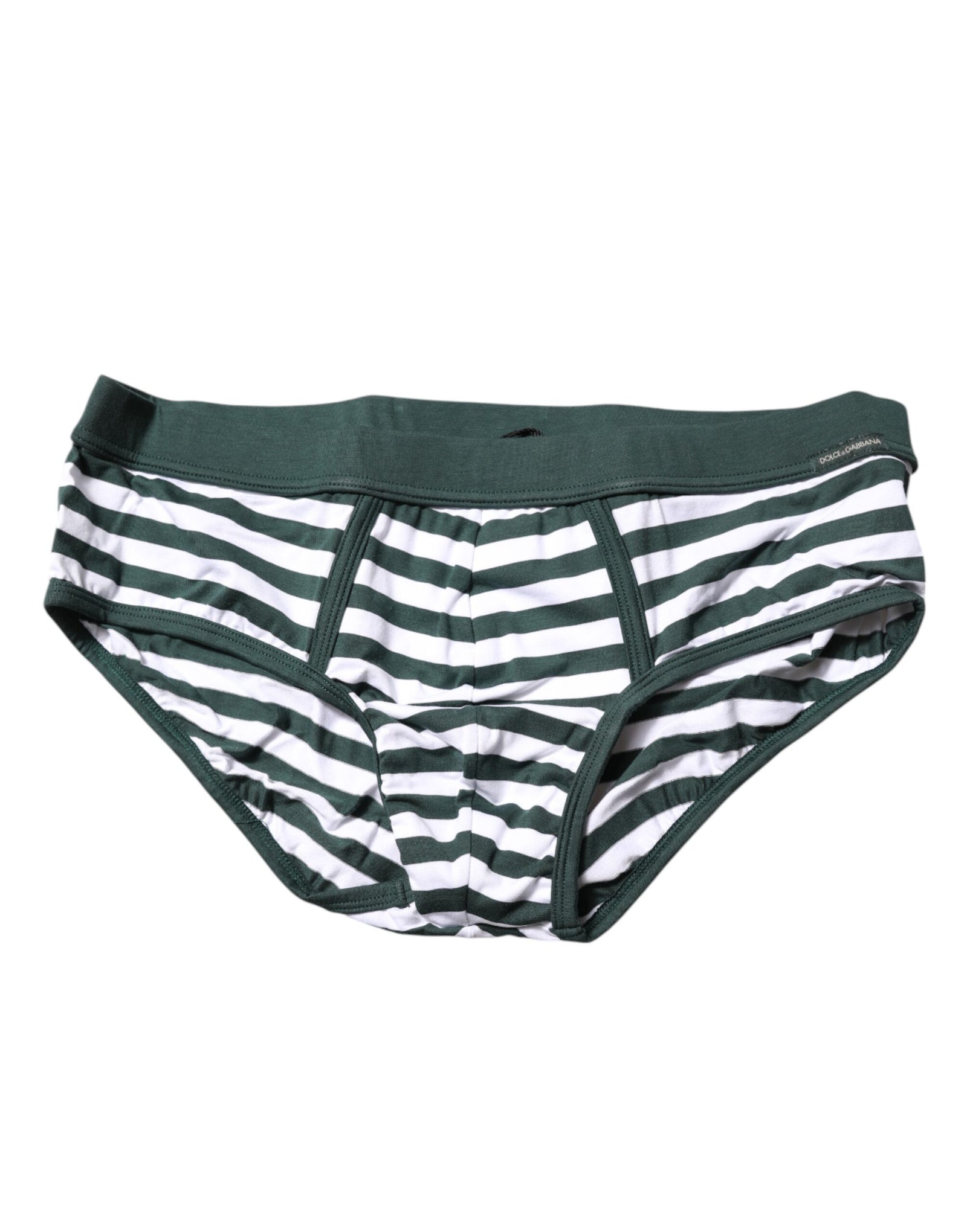 Slip classique Dolce &amp; Gabbana à rayures vertes et blanches pour homme
