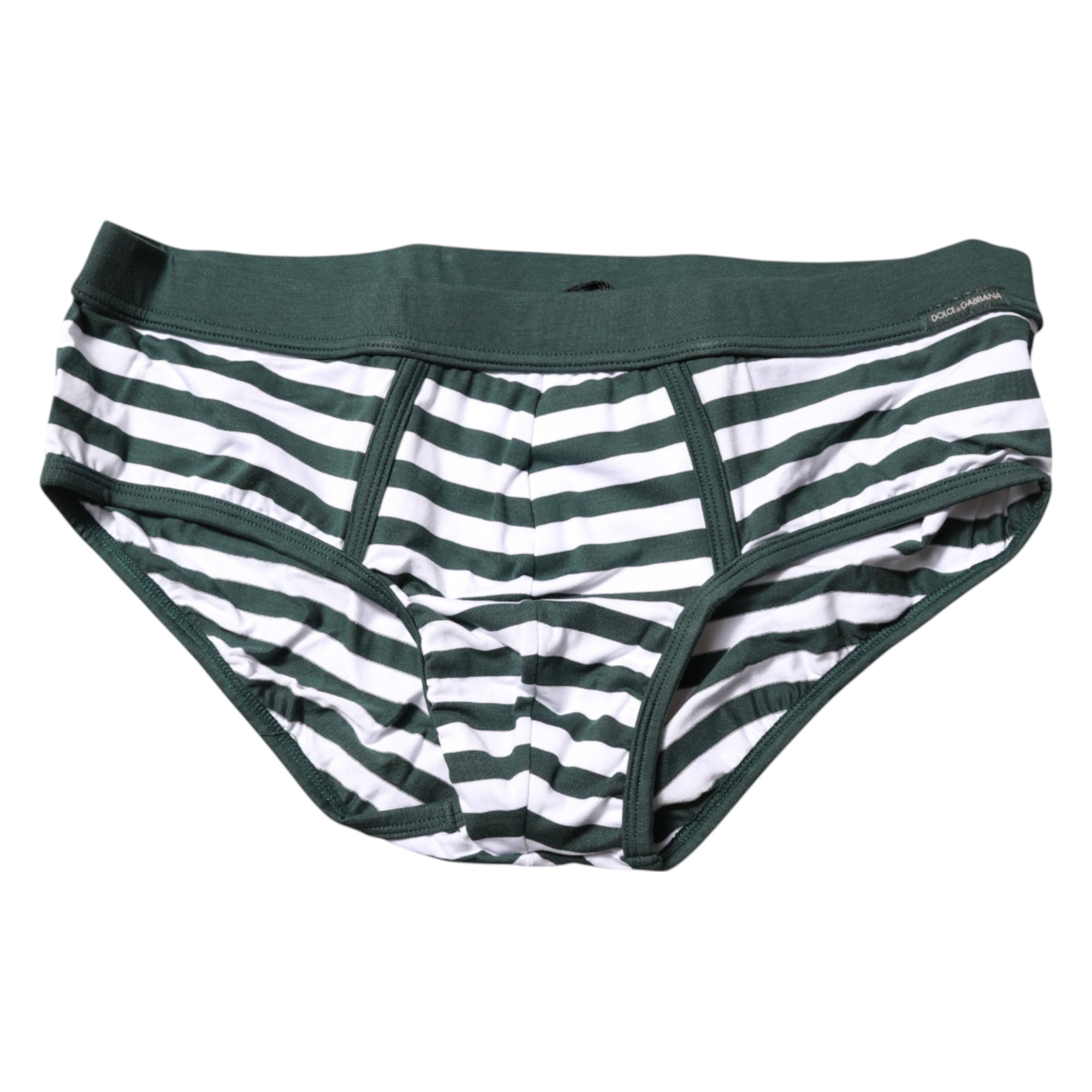 Slip classique Dolce &amp; Gabbana à rayures vertes et blanches pour homme