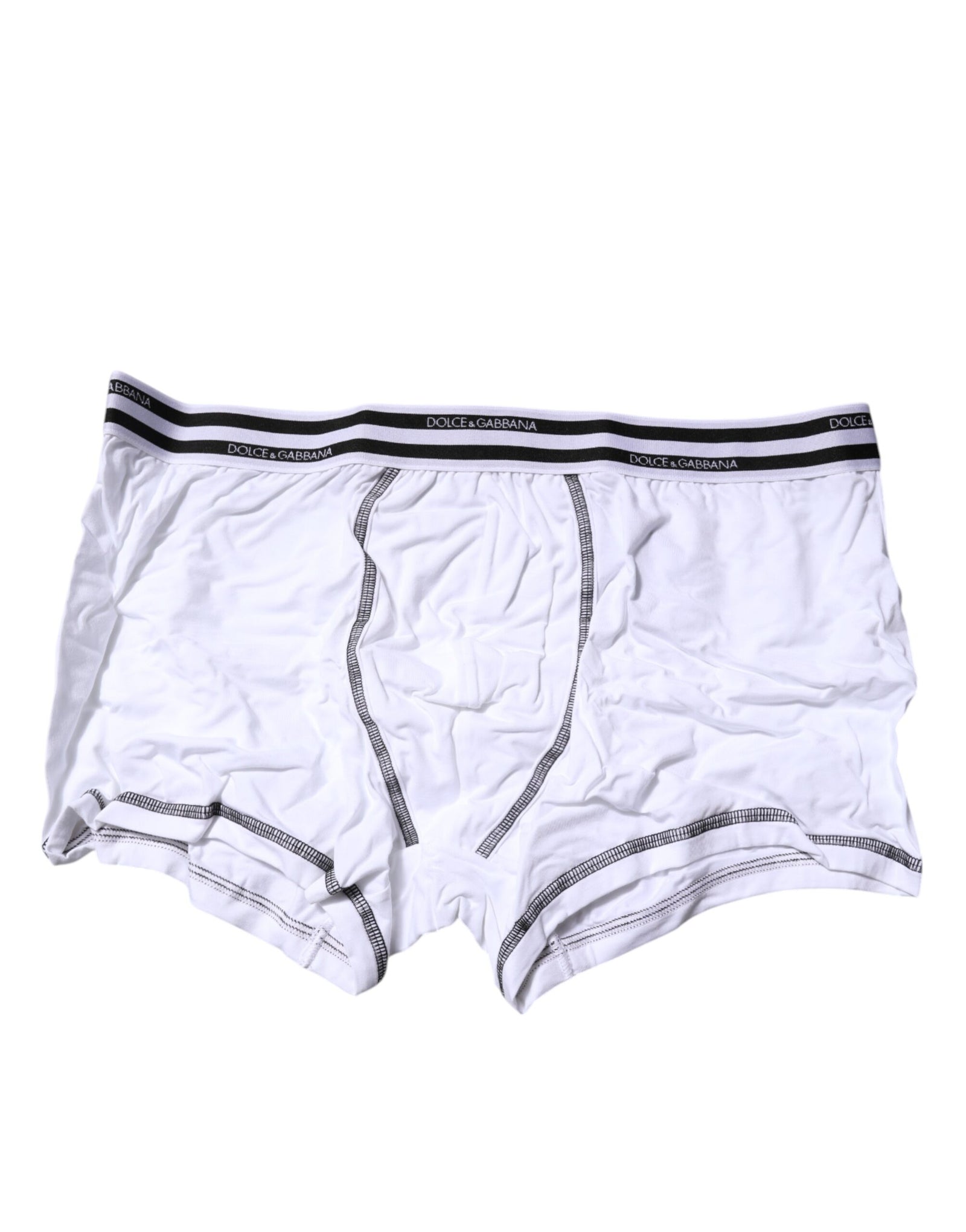 Boxer classique en coton stretch blanc Dolce &amp; Gabbana
