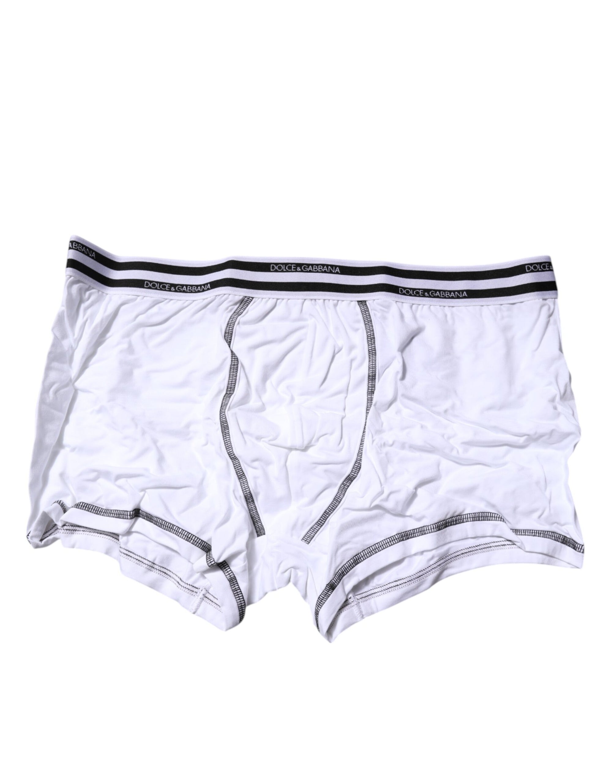 Boxer classique en coton stretch blanc Dolce &amp; Gabbana