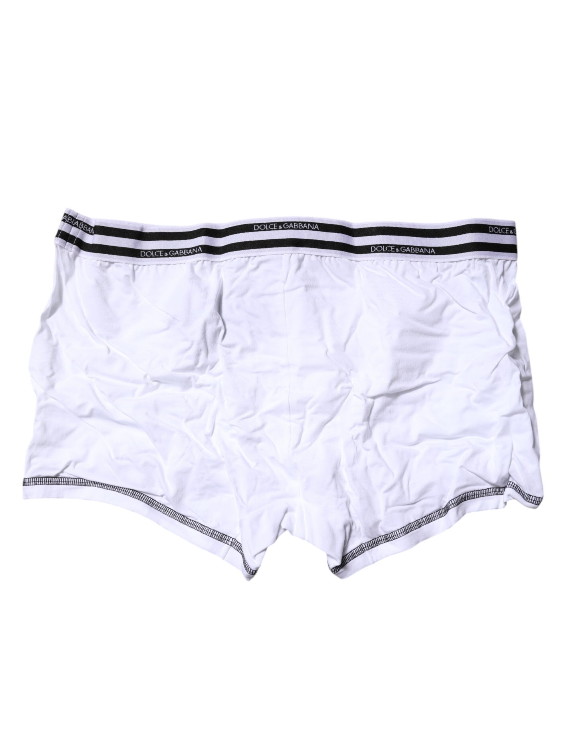 Boxer classique en coton stretch blanc Dolce &amp; Gabbana