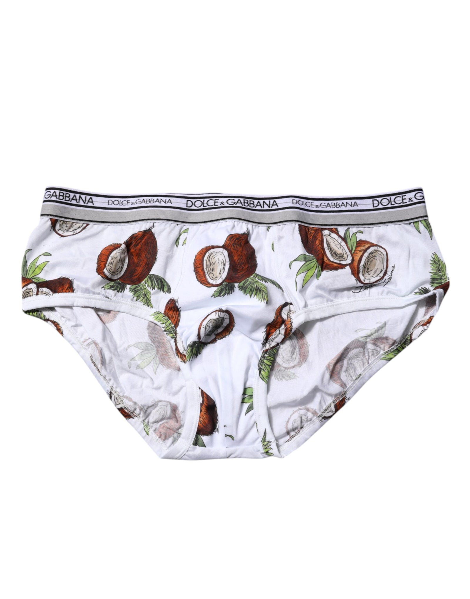 Sous-vêtement régulier imprimé noix de coco blanche Dolce &amp; Gabbana