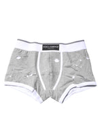 Boxer classique en coton stretch gris Dolce &amp; Gabbana