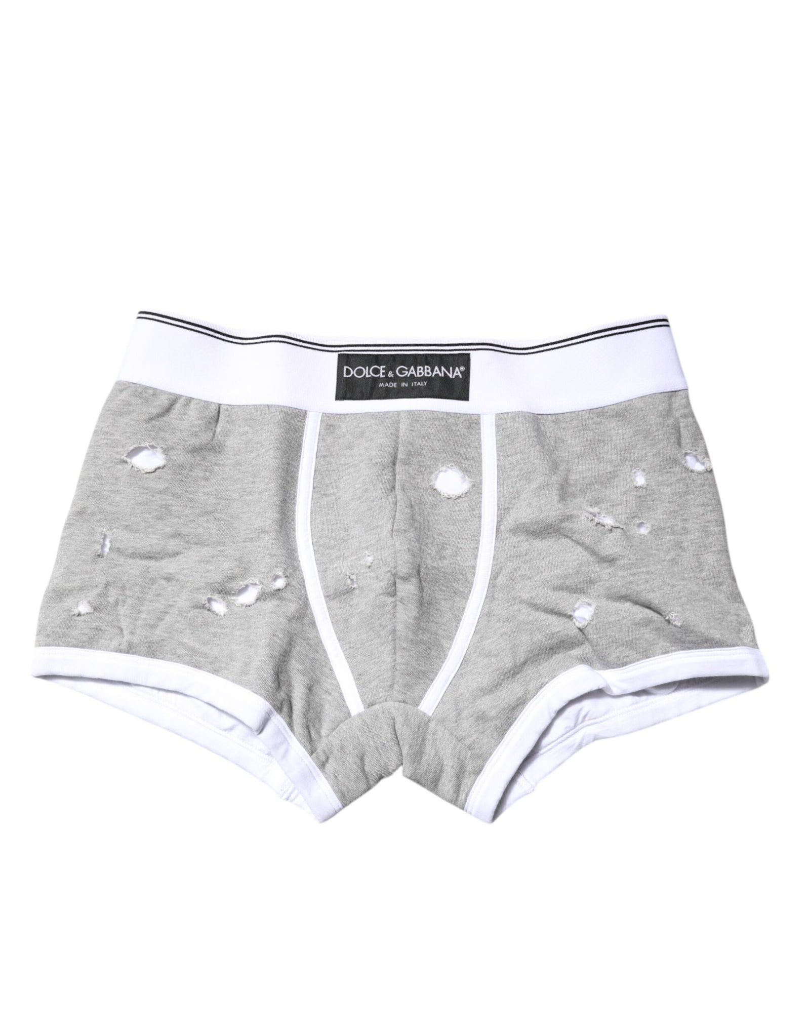 Boxer classique en coton stretch gris Dolce &amp; Gabbana